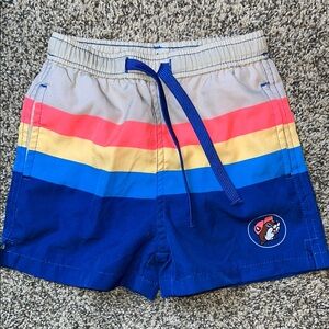 NWOT Dynamic Blue and Red Swim Trunks with Elastic Waistband